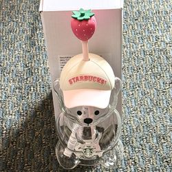 Starbucks Pink Bearista Glass Tumblr Cup