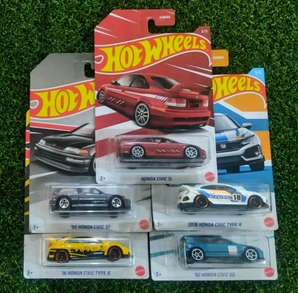 Hot Wheels Honda Civic Anniversary Edition Walmart Exclusive Complete 5 Car Set