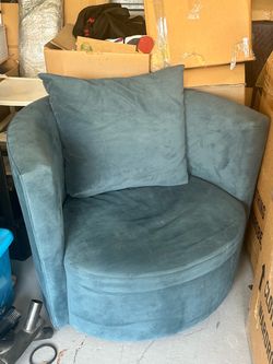 Teal Round Barrel Accent Chair