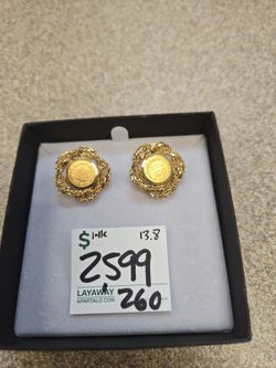14k gold coin earrings