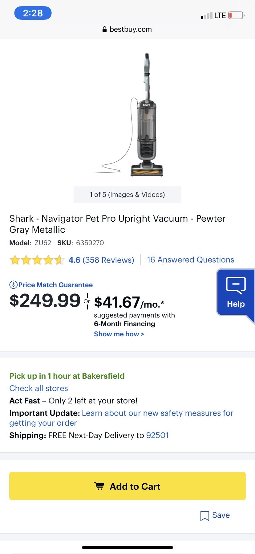 New in the box Shark - Navigator Pet Pro Upright Vacuum -