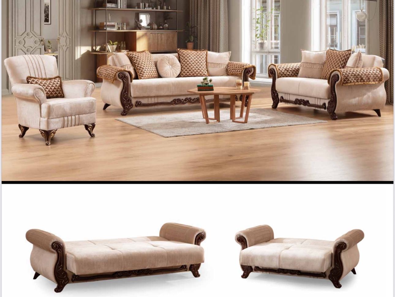 3 Pcs Living Room Set New . Payment On The Delivery