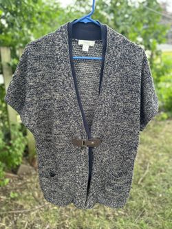 Cj Banks Shortsleeved Sweater With Front Closure Size 1x