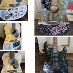 5 Autographed Guitars In Mint Condition 