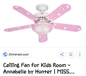 Hunter Annabelle Flowers Hearts Ceiling Fan For Sale In