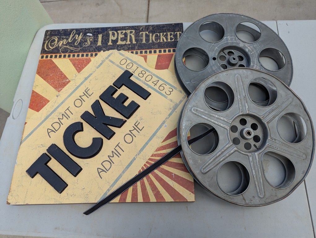 Movie Sign + Two Vintage 16mm Reels
