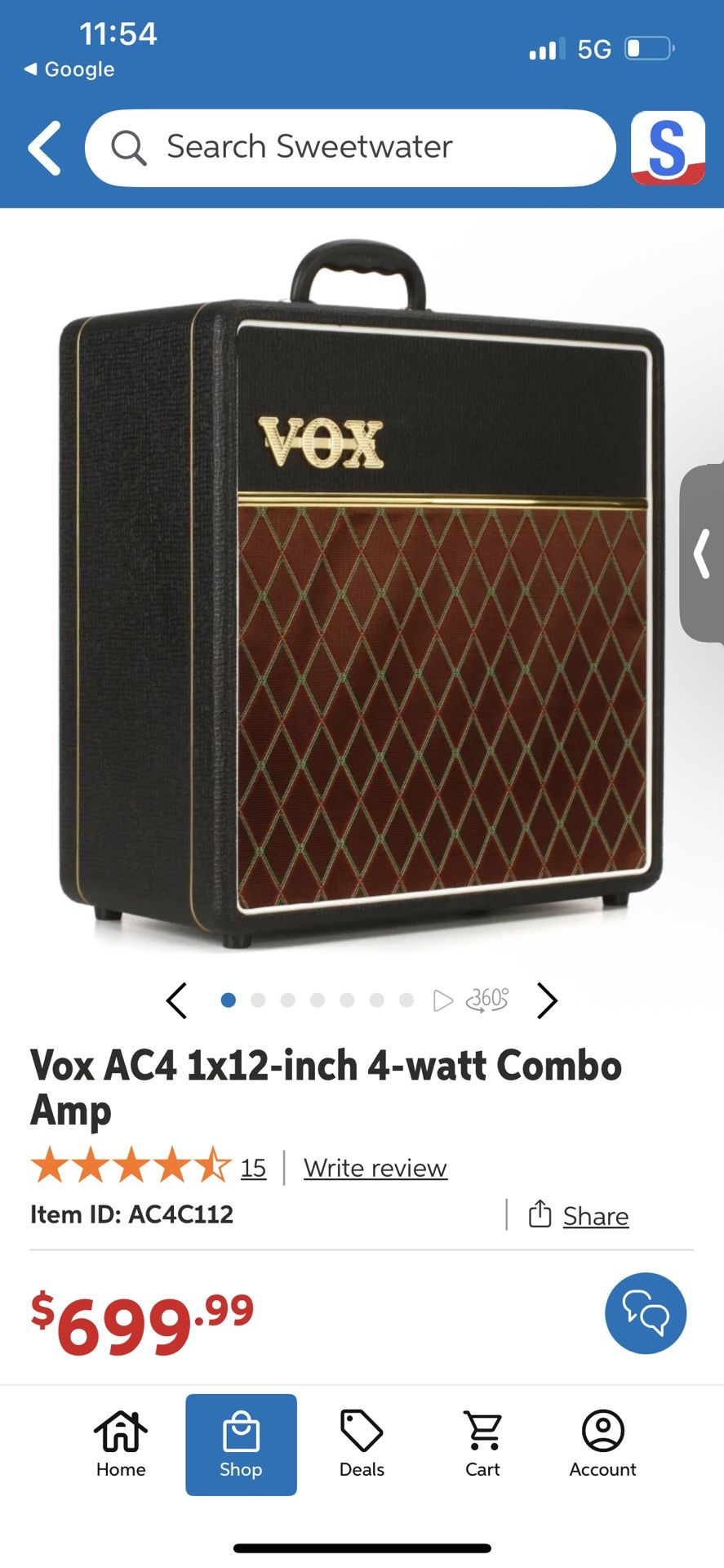 Vox AV 1 12 All Tube Mint