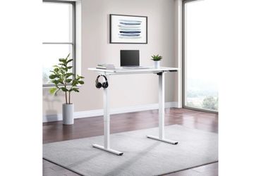White Electric Sit/Stand Desk – $150