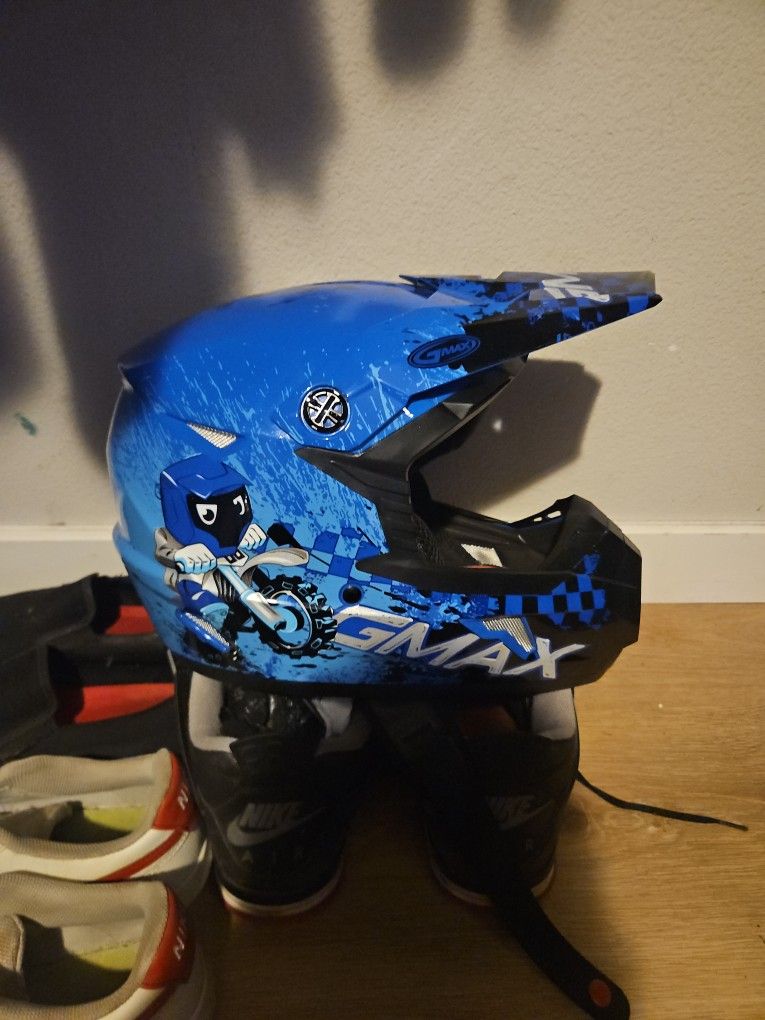 Gmax Blue Dirt Bike Helmet