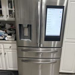 Smart Refrigerator 35.75 in. W 27.7 cu. ft. 4-Door Family Hub French Door Smart Refrigerator in Stainless Steel, Standard Depth