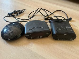 2 Sony Dream Machine and 1 Clock Radios