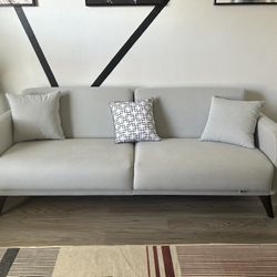 Gray fabric Futon With storage