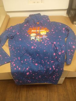 Nickelodeon Long Sleeve Pullover hooded Tye Dyed T Shirt Women's Size XL