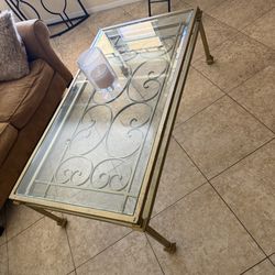Used glass coffee table
