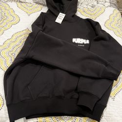 PURPLE BRAND BLACK GRAPHIC HOODIE