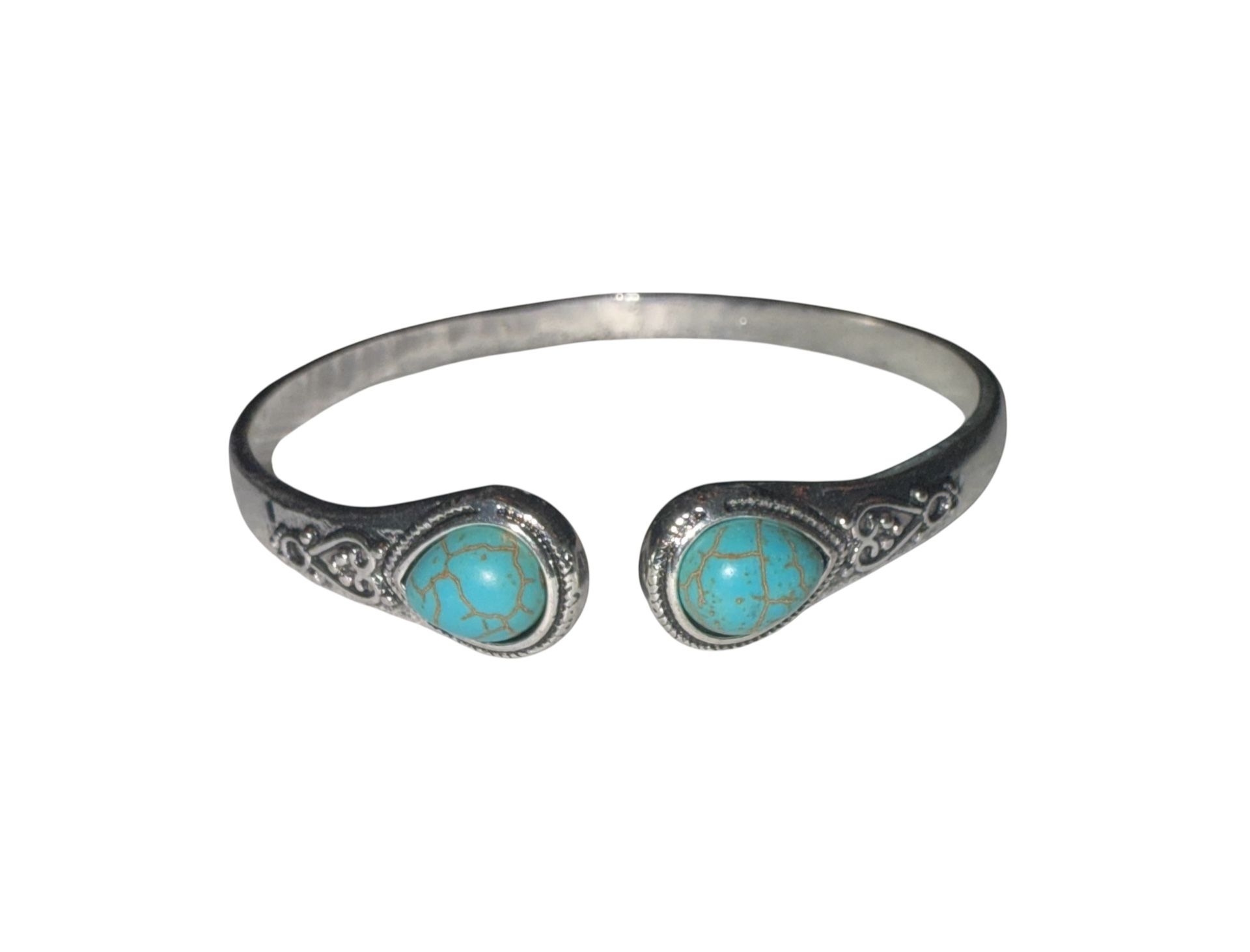 Faux Turquoise Adjustable Bangle Bracelet