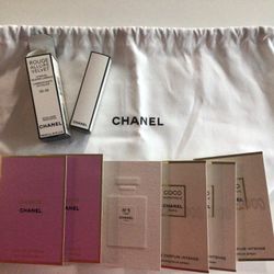 Chanel Rouge Allure Velvet Luminous Matt Lip 03:00 & Drawstring Bag & 6 Perfume Samples 