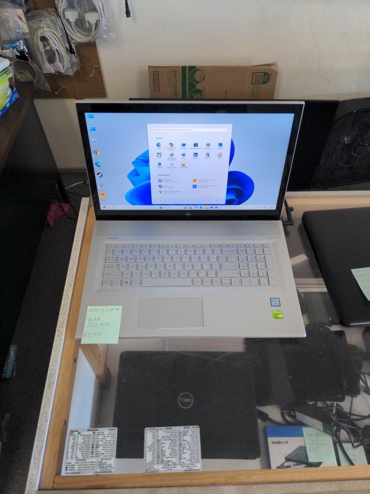 HP ENVY GAMING LAPTOP 16GB RAM 512GB SSD 4GB GPU NVIDIA WINDOWS 11 PRO