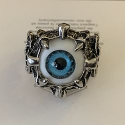 Vintage Style Antique Evil Eye Silver Ring 