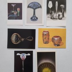 7 Louis C. Tiffany Postcards Glass Vases Stained Glass Mosaics