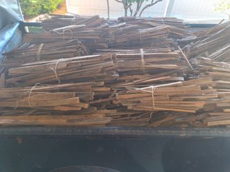 Dry bundled kindling.