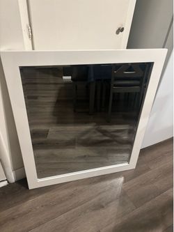IKEA NISSEDAL Square Wall Mirror (White)