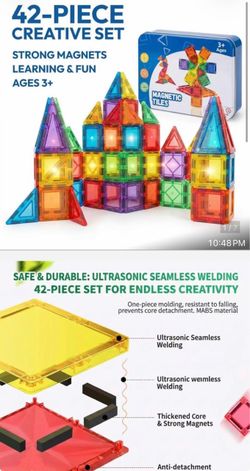 42-Piece Magnetic Tiles Building Set