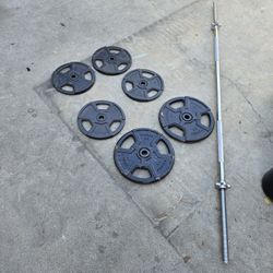 45 Lbs Barbell With Weights And Lock