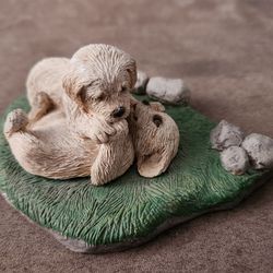 Playful puppy figurine