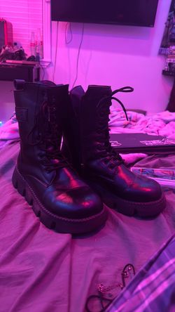 Black Platform Combat Boots