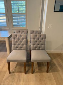Gray dining chairs