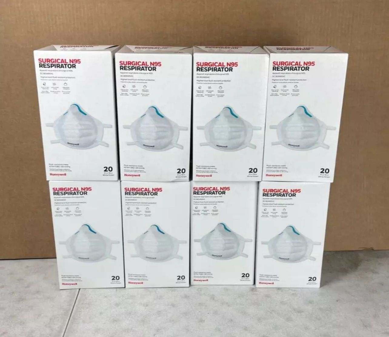 10 Boxes New N95 Surgical Grade Respirator Face Masks Honeywell 200 Total 