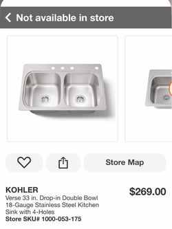 Kohler Verse 33" Drop-In Double Bowl Kitchen Sink