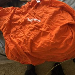 Orange Supreme Box Logo Longsleeve