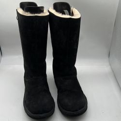 Ugg Boots 5655 Womens 6 Black Rainbow Zipper Sheepskin boots 