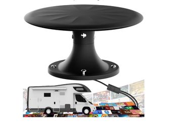 RV Antenna Roof Mounted RV TV Antenna with Signal Amplifier, Long Range Reception for Camper Motorhome Trailer, Compatible with All TVs, Supports 4K 1