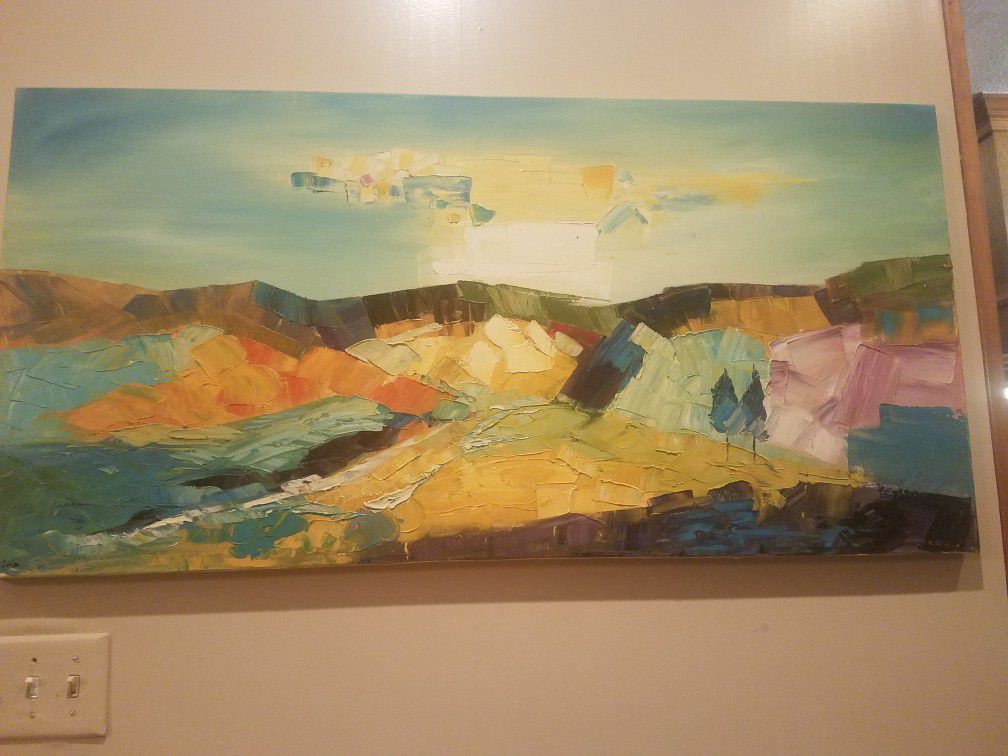 Original painting. Abstract landscape.