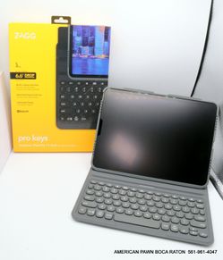 Apple iPad Pro 11-inch 4th Gen 128GB Gray MP553LL/A Wi-Fi + Cell ZAGG Pro Keys