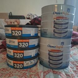 Media caja de pañales #8, un cajón de plastico, Diaper Genie y 13 paquetes de bolsas