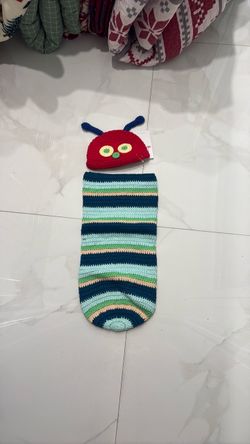 Crochet caterpillar baby costume