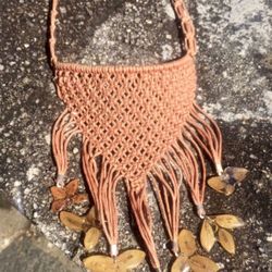 Handmade Real Flower Macrame Necklace W/ Sterling Silver Accents 