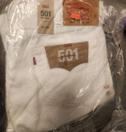 501 All White Jeans