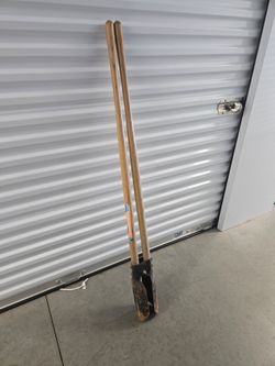 Nice Pair Of Wood Handle Post Hole Diggers. "CHECK OUT MY PAGE FOR MORE DEALS "