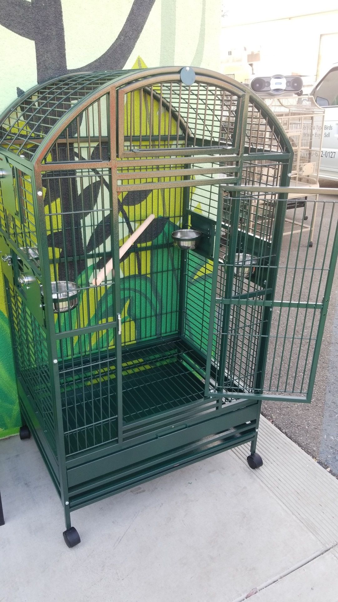 Wrought Iron Parrot bird cage, dome top