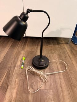 Set of 2 Black Desk/Nightstand Lamps with USB Ports