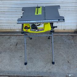 RYOBI 15 Amp 10 in. Compact Portable Corded Jobsite Table Saw with Folding Stand