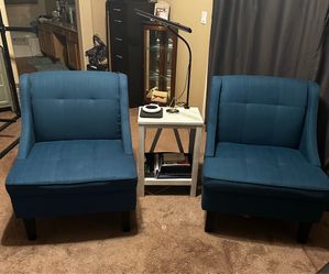 Two (2) Clarinda Blue Accent Chairs by Ashley Furniture Industries