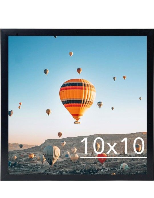 10x10 Picture Frame Black for Wall Hanging, Wall Mounting Horizontally or Vertically, 10 x 10 Square Wall Gallery Poster Photo Frame with Durable Shat