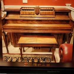 Lowrey Oak Upright Piano