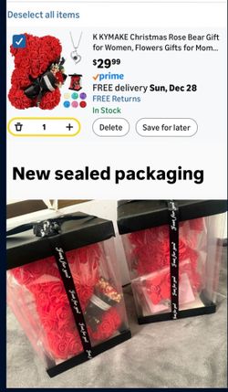 Valentines Day Gifts for Her Rose Bear for Women, Artificial Rose Teddy Bear Birthday Bouquet, Mother's Day Rose Gift, Perfect for Wife, Mom, Grandma 